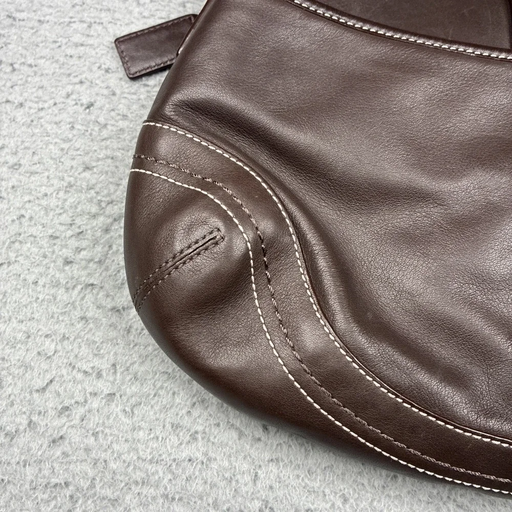 Vintage Coach Soho Y2K Leather Buckle Flap Shoulder Bag Brown Purse F10910